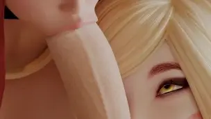 Ahri and Akali KDA Blowjob from League of Legends Animation with Sound
