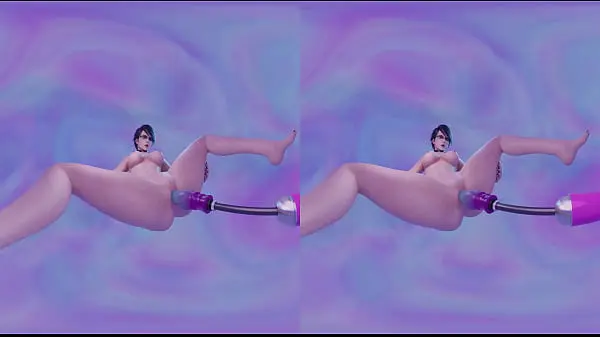 Bayonetta enjoying her big dragon dildo in Virtual Reality