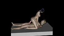 Beautiful Brunette Girl Riding Man Short Sex 3D Animation