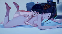 原神の千織　モーションとダメージボイスを組み合わせた動画
