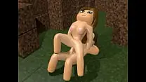 Fucking a big breast brunette in minecraft