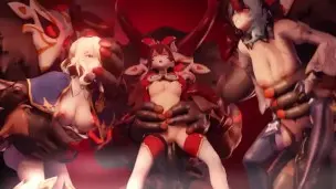 Genshin Impact – Eula Jean and Amber get a Hardcore sex session