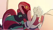 huge snake making out with a kobold