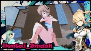 Jean gets fucked on a table, cum on her ass POV – Genshin Impact Hentai.