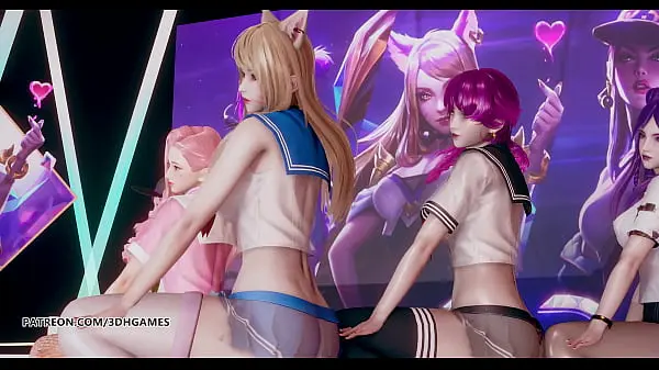 [MMD] Hello Venus -Wiggle Wiggle Hot Kpop Striptease Ahri Akali Kaisa Evelynn Seraphine KDA League of Legends