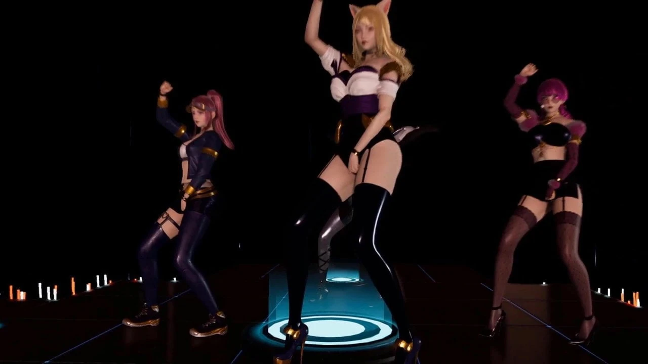 MMD R18 KDA – PopStars Ahri Akali Evelynn Kaisa Streaptease