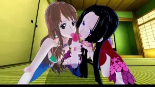 One Piece Hentai Nami and Hancock