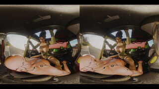 panam palmer excited to get her ride back cyberpunk 2077 outdoors cowgirl position eye contact 3d cgi render