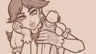 princess daisy jerks off a huge cock