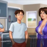 sexy roommate jenny getting nude showing her huge boobs huge tits slut teasing summertime saga 09