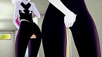 Spider-Woman Gwen Stacy solo double moaning masturbation with orgasm – 3D Hentai Video