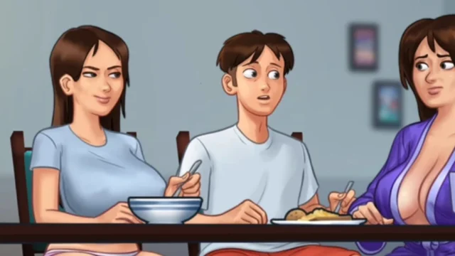 Summertime Saga #87 – Clueless Landlady Almost Caught Her Pervert Tenants Fucking