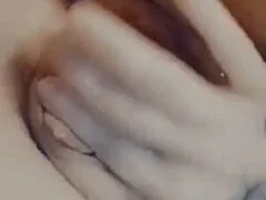 Tara plays with her pussy for Aj