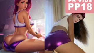 teen titans starfire slides cock through satin shorts