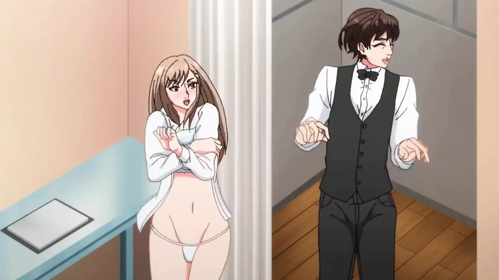 Wet Shower Fuck – Ryota fucks Kanade under the shower while Momoka touches herself watching! HENTAI