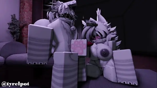 Roblox furry girl sneaks up on and fucks her friend
