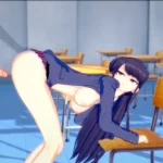 komi fucks lucky student in college classroom