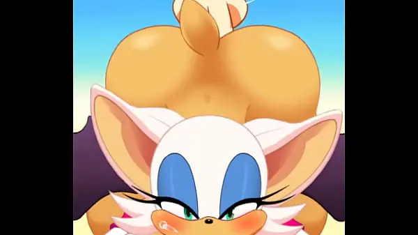 Rouge sucking cock and swallowing cum while getting fucked in the ass