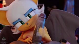 rouge the bat suce est avale du sperm