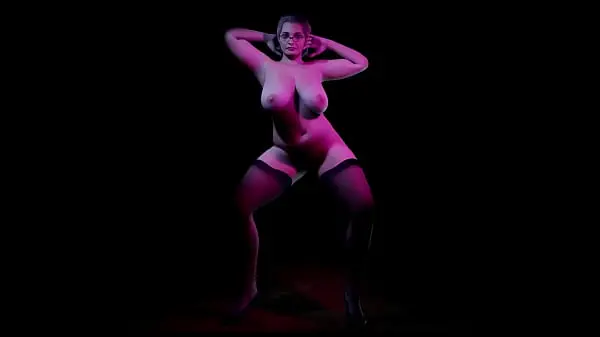 Striptease with a Hot Cougar With Big Tits That Dances with Music | 3D Porn