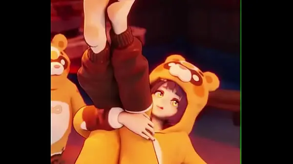 Xiangling From Genshin Impact showing off her soft feet to the camera