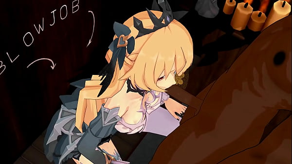 Fischl Blow Job Hentai Genshin Impact MMD 3D Clear Blue Clothes (CLIP)