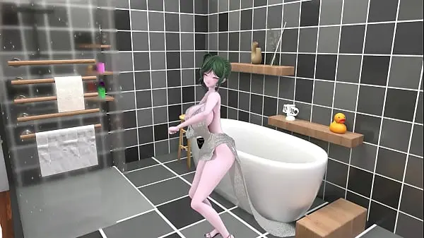 St. Louis Azur Lane Hentai Bathroom Undress Dance Tell Me Song Big Boobs Mmd 3D Green Hair (CLIP)