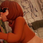 Velma Dinkley sucking cock in glory hole