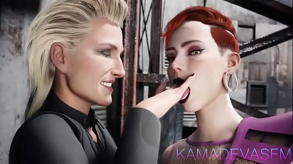 Meredith and Aurora tongue kissing
