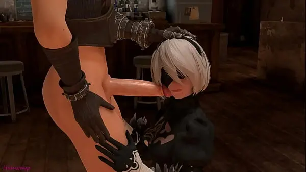 B2 from NieR: Automata enjoys sex with Final Fantasy Claude | Hentai characters sucking fuck camshot | 3D porn