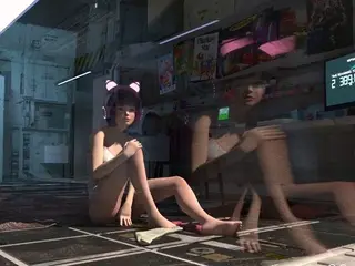 Cute japanese anime catgirl gets fucked on a space station