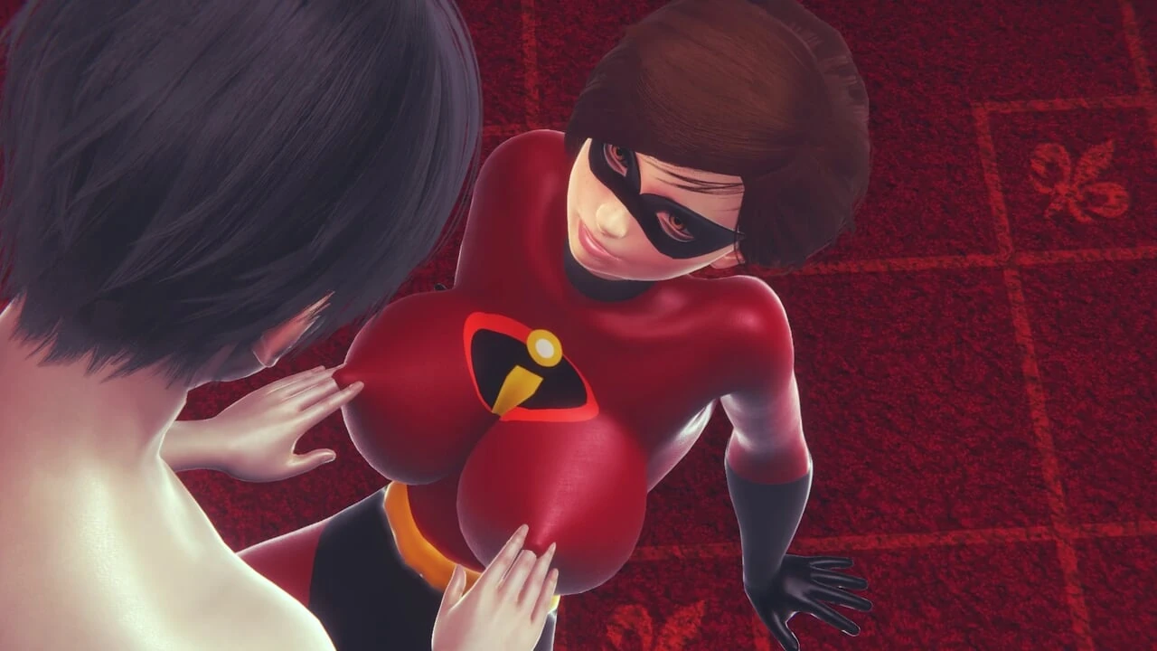 Helen Parr The Incredibles Gets an Orgasm from Breast Play and Cunnilingus – Fingering Her Tight Pussy in 3D Animation