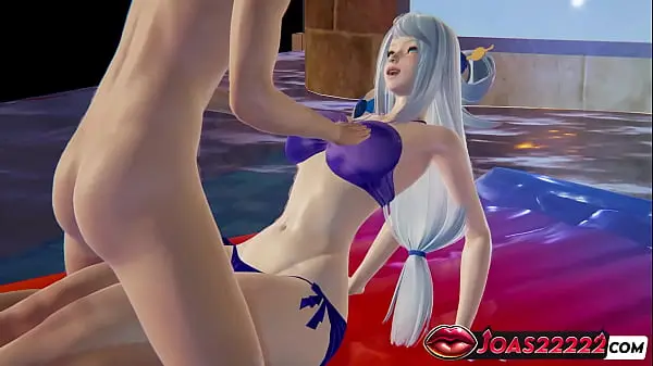 Big Tits Girl Aqua in 3D Hentai in Pool – Breast Massage, Standing G-Spot with Moanings, and Wet Pussy Licking Squirt