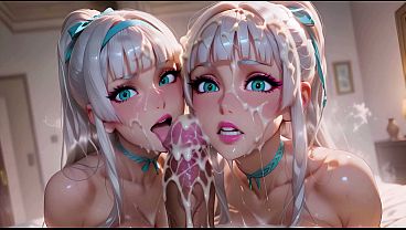 Hardcore Anal Threesome with Two Step Sister with Big Breasts and Big Ass – Hentai AI Generation