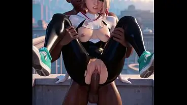 Gwen Stacy and Miles Morales from Spider Man The Spider – Verse 3D Porn animation