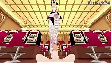Yuzuki Choco (Bunny Girl) and Nanashi Mumei (Bunny Girl) intense sex. – Hololive VTuber POV Hentai