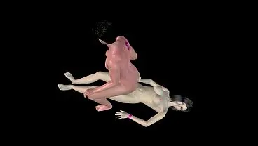 Animated 3D Porn – Asian Man Riding Strap On in Ass by Beautiful Girl